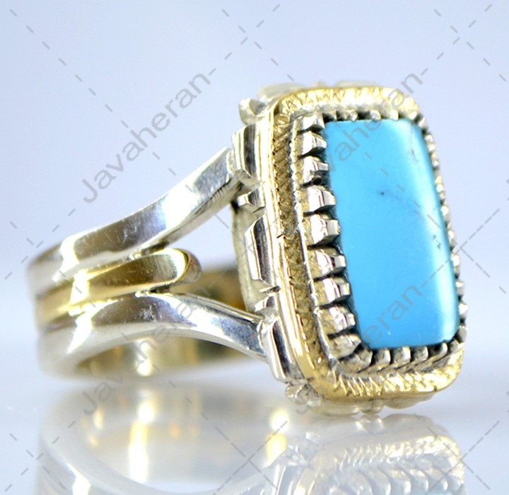 انگشتر فاخر تمام دست ساز فیروزه مغز و پاک اصل نیشابور